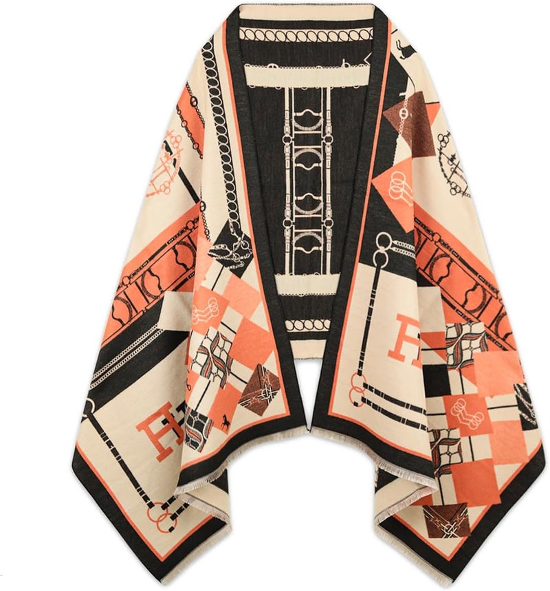 EXTREE Scarfs for Women Pashmina Silky Shawl Wrap for Evening Dressing Blanket Open Front Poncho Cape - Image 1